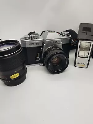 Yashica FX-2 Camera With 55mm F2 + 135mm F2.8 + Flash -Mint Condition • £125