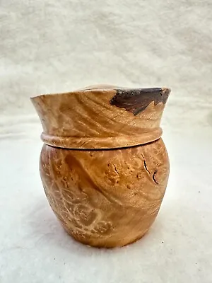 Maple Burl Wooden Turn Lidded Box • $50