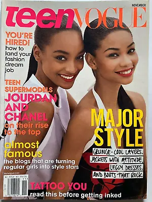 $6.70 • Buy JOURDAN DUNN & CHANEL IMAN November 2009 TEEN VOGUE Magazine