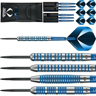 Tungsten Darts Set 22g 23g 24g 25g 26g 27g 28g Grams Squadron Blue Rings • £21.95