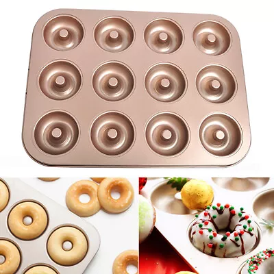 Doughnut Non Stick Carbon Steel DIY Tray Kitchen Tool Cavity Donut Baking Pan • $25.75