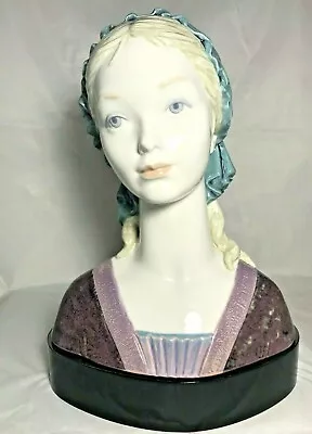 Lladro Large Porcelain Sculpture Bust Of Bright Eyes #8409-Original Box And Base • $629.99