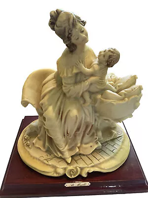 Vintage Armani Signed Figure Of Victorian Mother Lifting Baby From Bassinet W2kg • $189