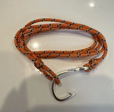 Miansai Silver Hook Bracelet Maritime Orange Rope Cord Bracelet • $39.99