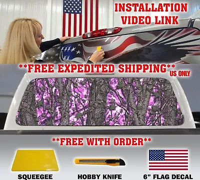 Pink Girl Camo Camouflage Pickup Truck Rear Window Graphic Decal Muddy Tint • $52.45