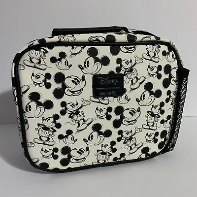 Loungefly Disney Mickey Mouse Sketch Lunch Bag Box Insulated Side Pocket Zipper • $44.99