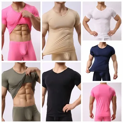 Mens Underwear Compression T-Shirt Base Short Sleeve Tight Running Sports Tops • £12.13