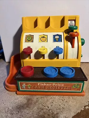 Vintage Fisher Price Cash Register Toy With Some Coins 1974 • £10.99