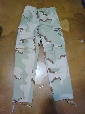 VINTAGE US Army Pants Mens Sz Small MediumDesert Camo Ripstop Combat Trouser 90s • $39.97