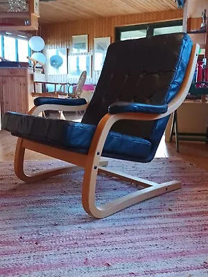 Relaxing Chair Vintage Leather Easy Chair 60er Cantilever Chair Danish 60s 23 • $611.71