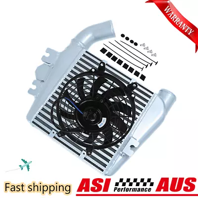 Aluminum INTERCOOLER + 9'' FAN For Nissan Patrol GU 3.0L ZD30 DI Turbo Diesel • $268.95