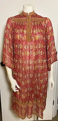 Rare Vintage Ritu Kumar Judith Ann Cotton India Midi Dress XS Hippie Festival • $138