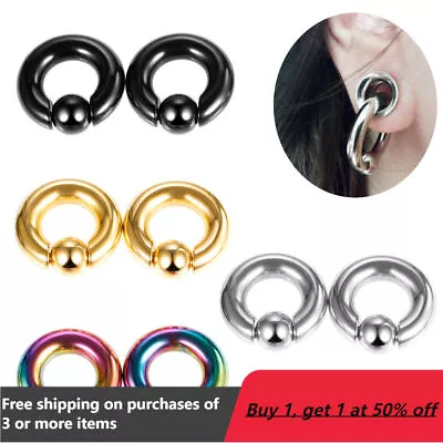 1x Easy Fit Large Gauge BCR 3-10mm Heavy CBR Ball Closure Ring PA Prince Albert • $3.99