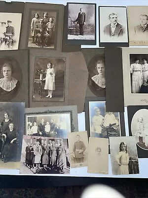 Lot Of 15 Antique Studio Photos/ Cabinet Cards  Some Identified Men Children • $21.99