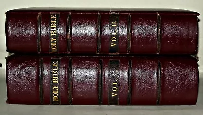 The Holy Bible Containing The Old And New Testaments 2 Vol Set C1880+ Gustave • £990