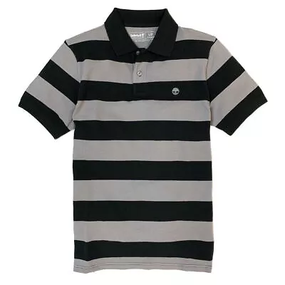 Timberland Men's Short Sleeve Pique Summer 100% Cotton Striped Polo Shirt (I87) • $19.99