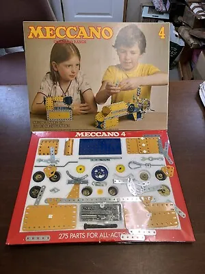 Vintage Meccano Set 4 1977 Still Sealed In Box With Manual Etc • £95