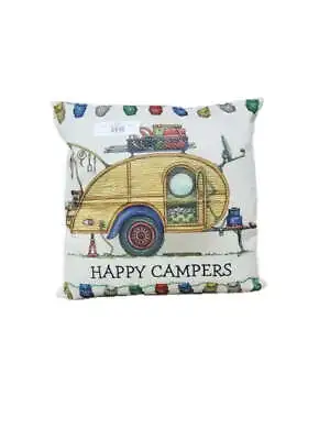 Happy Campers Pillow Cushion  - Teardrop • $38.90