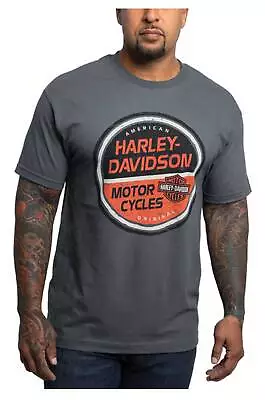 Harley-Davidson Men's Fill Up Short Sleeve Cotton Crew-Neck T-Shirt - Charcoal • $24.95