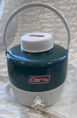 $15 • Buy Vintage Coleman 1 Gallon Green Water Cooler Jug Dispenser With Lid Made Usa 1979