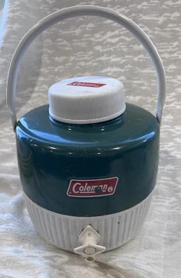 $15 • Buy Vintage Coleman 1 Gallon Green Water Cooler Jug Dispenser With Lid Made Usa 1979