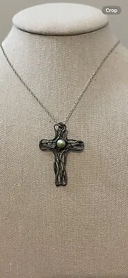 Hagit Gorali HG Israel Israeli Designer 925 Cross Pendant Silver Artisan Modern • $65