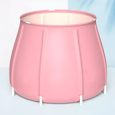 Portable Bathtub Water Tub PVC Adult Spa Bath Bucket Folding Bath Bucket Pink • $31.96