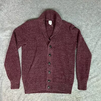 Gap Mens Sweater Small Maroon Button Waffle Knit Thick Heavy Chunky Grandpa Top • $24.98