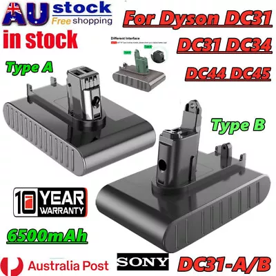 6500mAh Battery For Dyson DC31 Type A/B DC34 DC35 DC44 DC45 Animal Slim MK2 Sony • $34.98