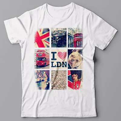 Mens T-shirt Graphic Tee - I LOVE LONDON Great Britain UK England Gift Idea • $16.61