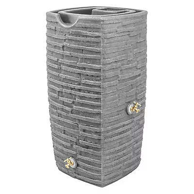 Good Ideas Impressions Riverwalk 50 Gal Rain Saver W/Spigots Dark Granite(Used) • $158.18