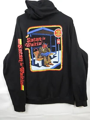 Satan Is Waitin Bus Stop Art Steven Rhoades XL Pull Over Hoodie Sweatshirt • $28