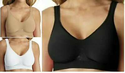 Padded Support Seamless Sports Comfort Fit Tops Shapewear Stretch Pull Up Bra • £5.49