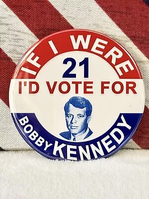 Bobby Kennedy 2024 Political Campaign Metal Pin-Back Button 3  Round (Style #2) • $4.75