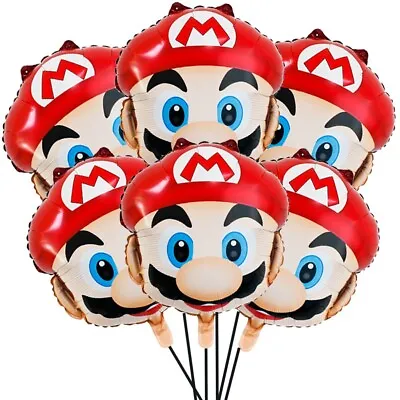 6 PCS Birthday Party Balloons Video Game Mario Bros Balloons Luigi Balloons • $12.99