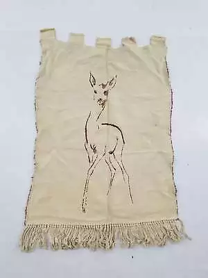 Vintage French Deer Scene Wall Hanging Tapestry 85x65cm • $94.74