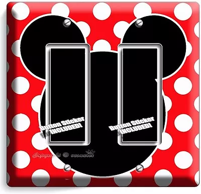 Mickey Mouse Ears Polka Dots Double Gfci Light Switch Wall Plate Cover Baby Room • $21.99