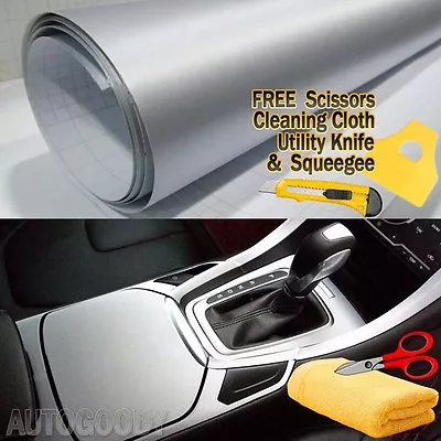 24  X 60  Silver Brushed Aluminum Vinyl Film Wrap Sticker Decal Air Bubble Free • $15.19