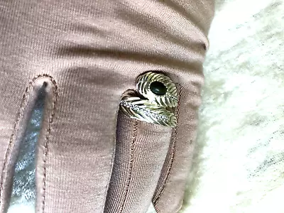 Connemara Marble Diamonique Cz Sterling Silver Feather Ring Size 9 (m4061-23) • $48.30