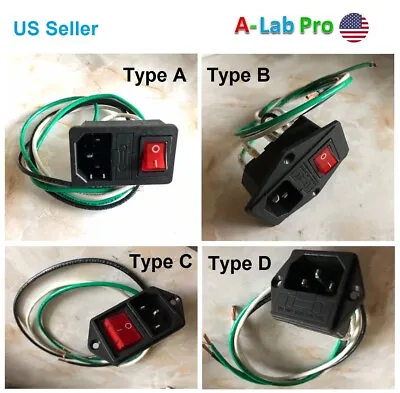 Wired Assembled Power Socket With Fuse Switch 3 Pin IEC320 C14 USA PLug • $11