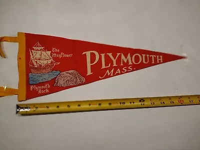 Vintage 17  Plymouth Rock Mass Massachusetts Souvenir Felt Pennant • $9.99