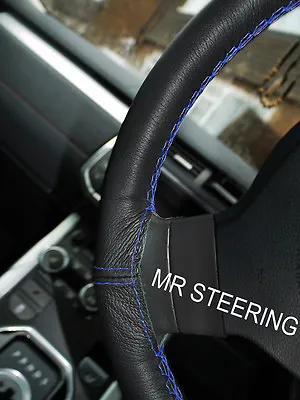 For Mg Mgb Real Leather Steering Wheel Cover 1962-76 Royal Blue Double Stitching • $42.99