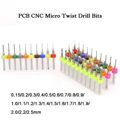 10pcs PCB Carbide Micro Twist Drill Bits Set Jewelry Rotary Tool Ø 0.15mm-2.5mm • $2.31