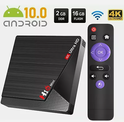 X96Q Android 10.0 TV Box 2GB 16GB Quad Core HD 4K HDMI WIFI 5G Media Player UK • £8.99