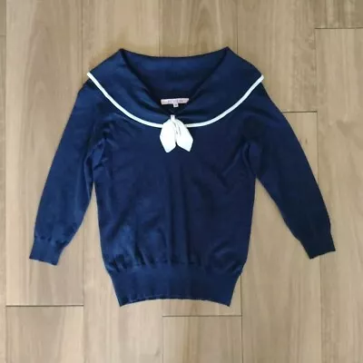 Review - Sailor Style Collar Navy Top Size 10 • $29.99