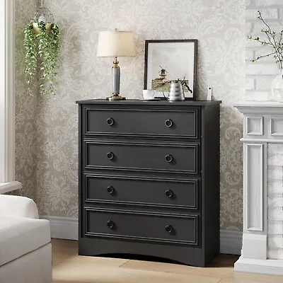 4 Drawer Dresser Nightstand Storage Organizer Wood Chest Dresser Cabinet Bedroom • $169.98