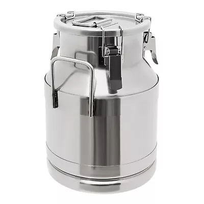 10L Milk Can Milk Storage Jug Transport Sealed Stainless Steel Bucket Oil Barrel • $82