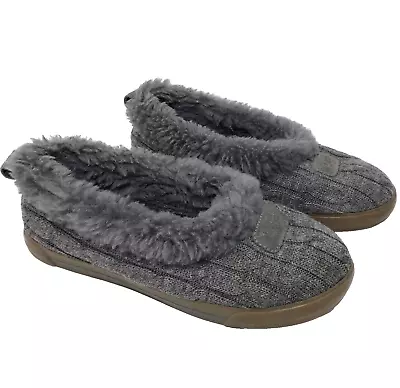 UGG Rylan Gray Slippers Shoes Cable Knit Sheepskin Fur Slip On 3314 US Size 9 • $34.99