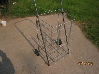 Vintage Metal Folding  Shopping Cart With Wheels • $24.95