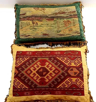 2 Vintage Southwestern Tribal Accent Throw Pillows 18  X 13  Mid Century Modern • $59.99